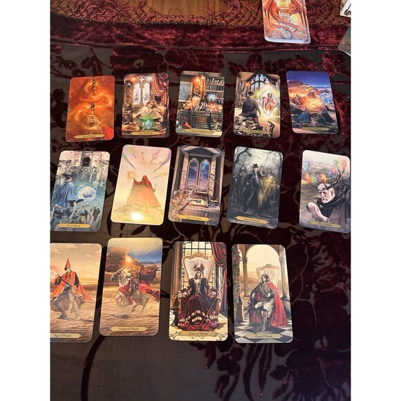 Wizards Tarot Cards ~ 78 Cards by Barbara Moore Illustrated by Meike Janssens - Picture 8 of 11